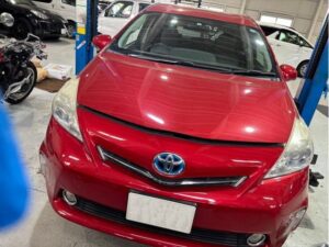 電動ウォーターポンプ交換　プリウスα　電装系修理　ZVW40　チェックランプ点灯